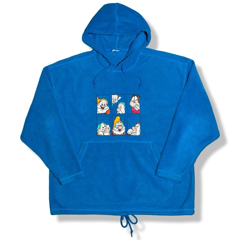 Vintage 90s/Y2K Disney 7 Dwarfs Embroidered Fleece Hoodie